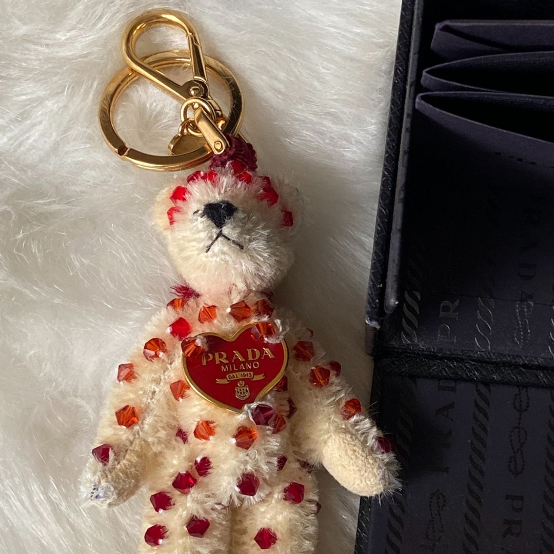 Authentic Prada Red Heart tag - Repurposed Necklace