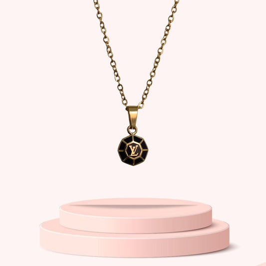 Authentic Louis Vuitton Small Brown Pendant-Repurposed Necklace