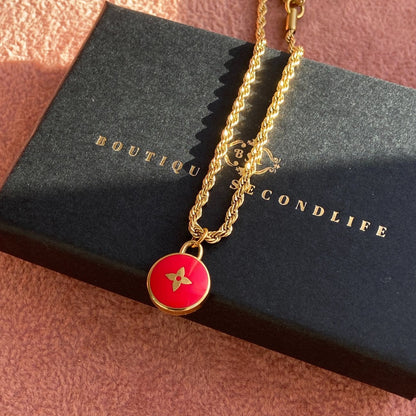 Authentic Louis Vuitton Red Pastilles Pendant- Necklace