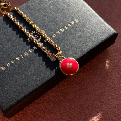 Authentic Louis Vuitton Red Pastilles Pendant- Necklace