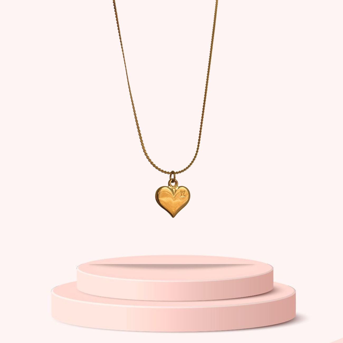 Authentic Louis Vuitton Heart Pendant- Reworked Necklace