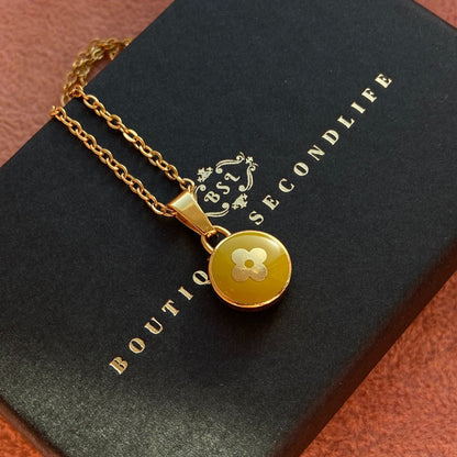 Authentic Louis Vuitton Green Pear Pendant Pastilles- Necklace