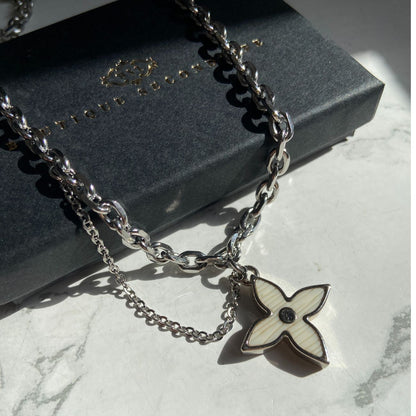 Authentic Louis Vuitton Silver Charm- Reworked Necklace
