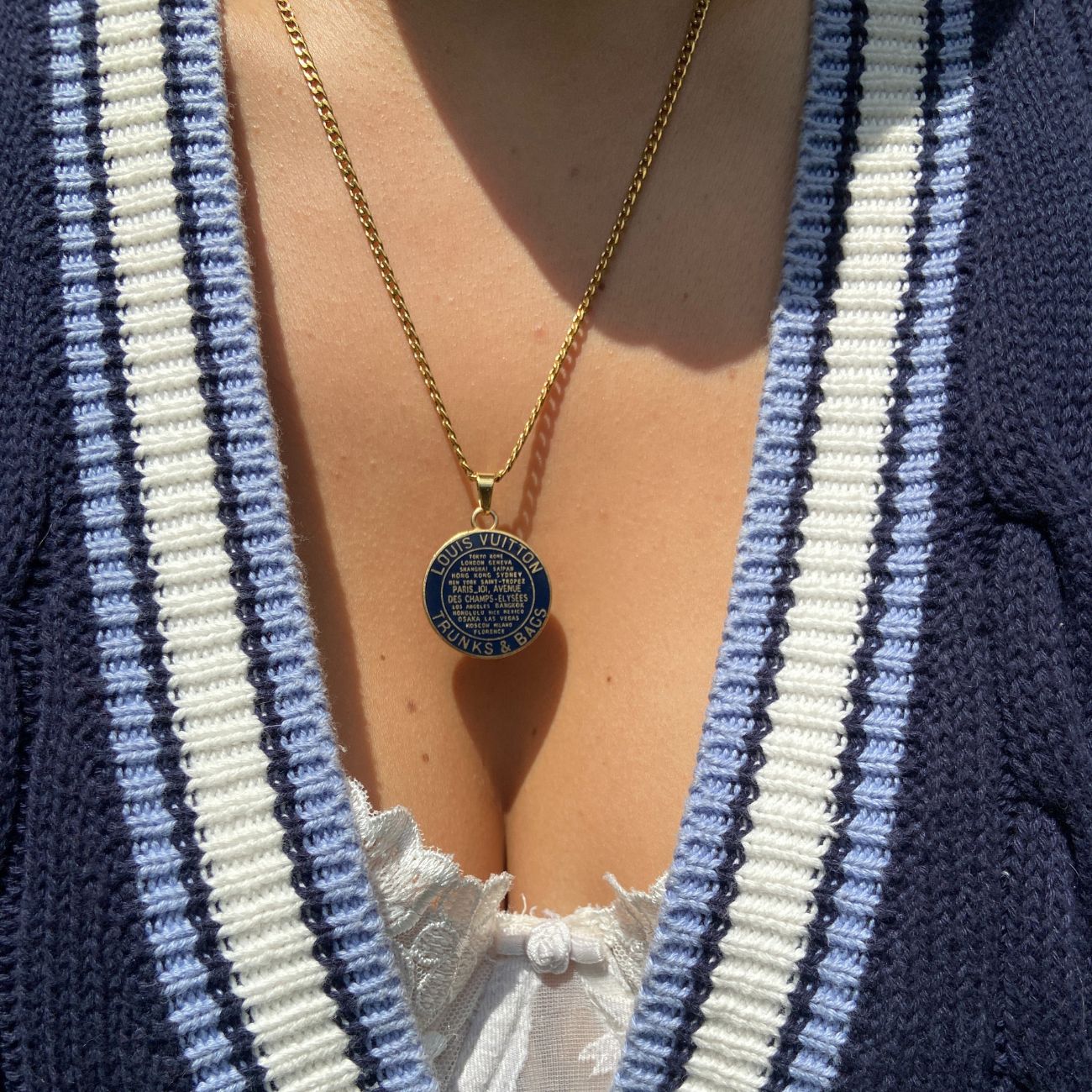 Authentic louis Vuitton Navy Blue Pendant -Authentic Charm