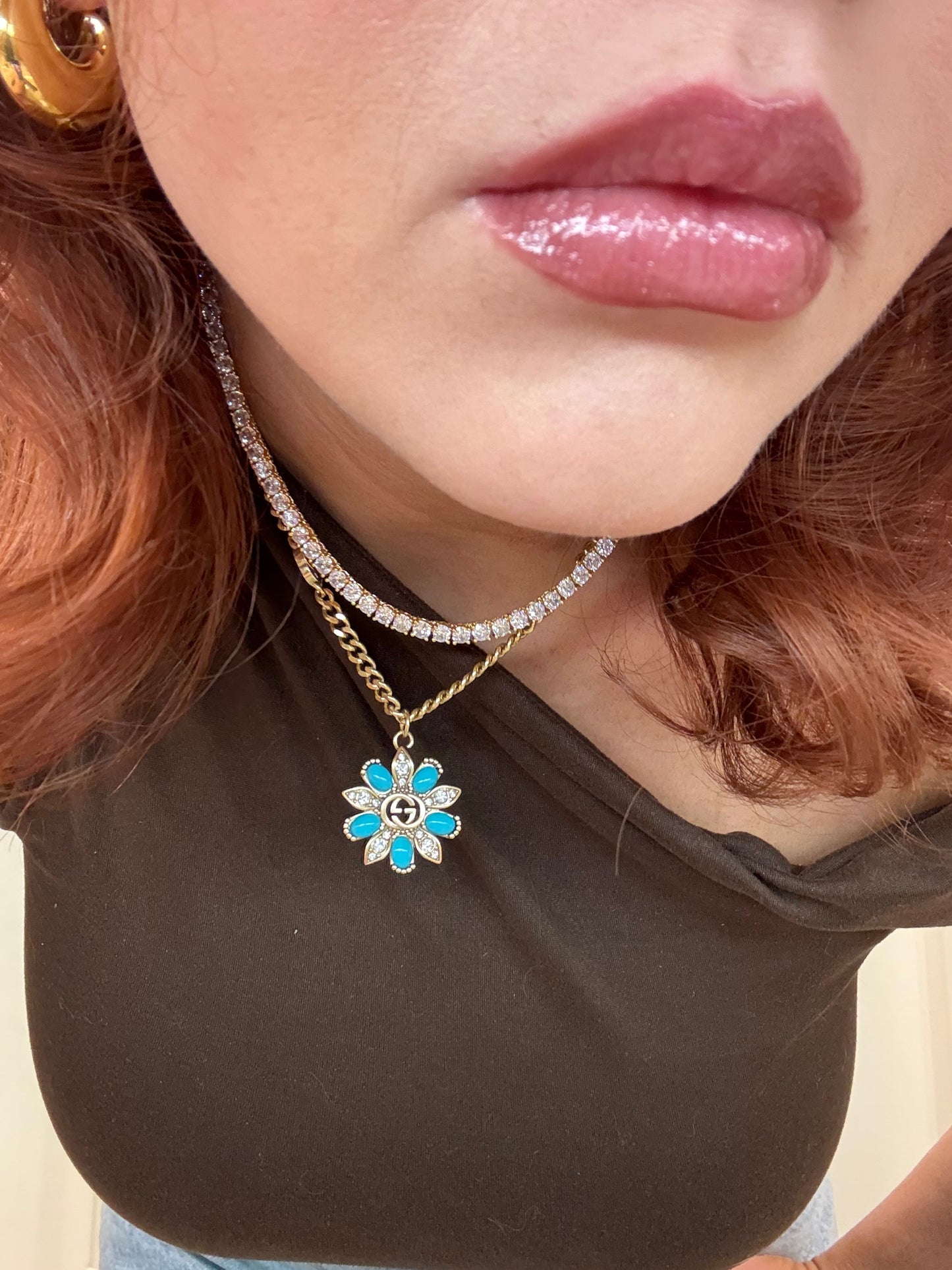 Turquoise Flower Pendant