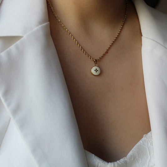 Authentic Louis Vuitton White Pendant- Necklace