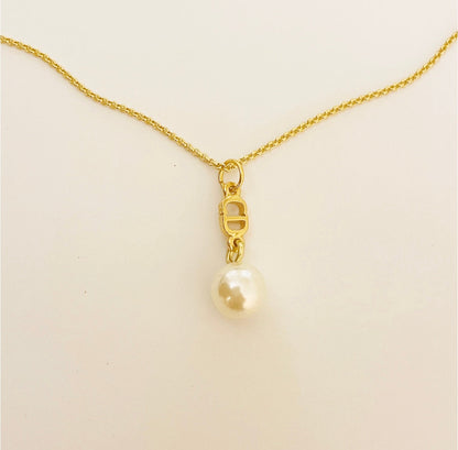 Authentic repurposed Dior CD necklace