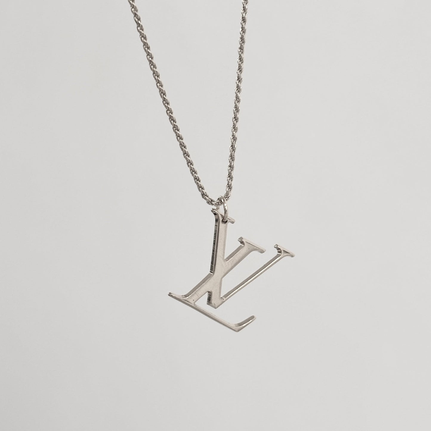 Authentic repurposed Louis Vuitton logo necklace