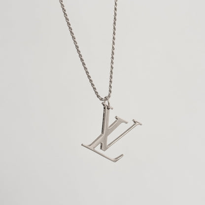 Authentic repurposed Louis Vuitton logo necklace