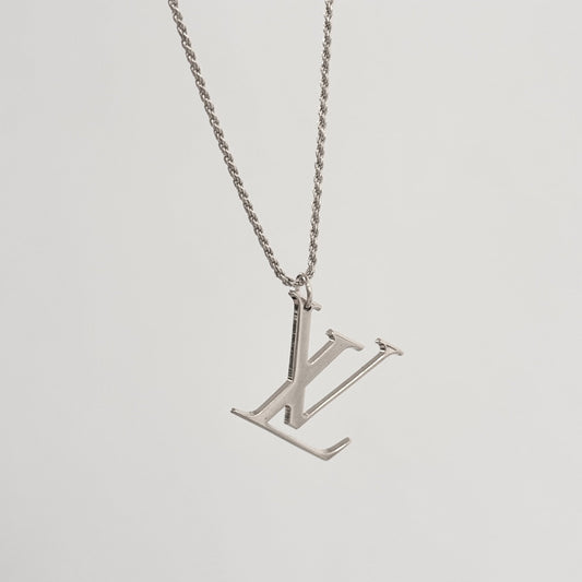 Authentic repurposed Louis Vuitton logo necklace