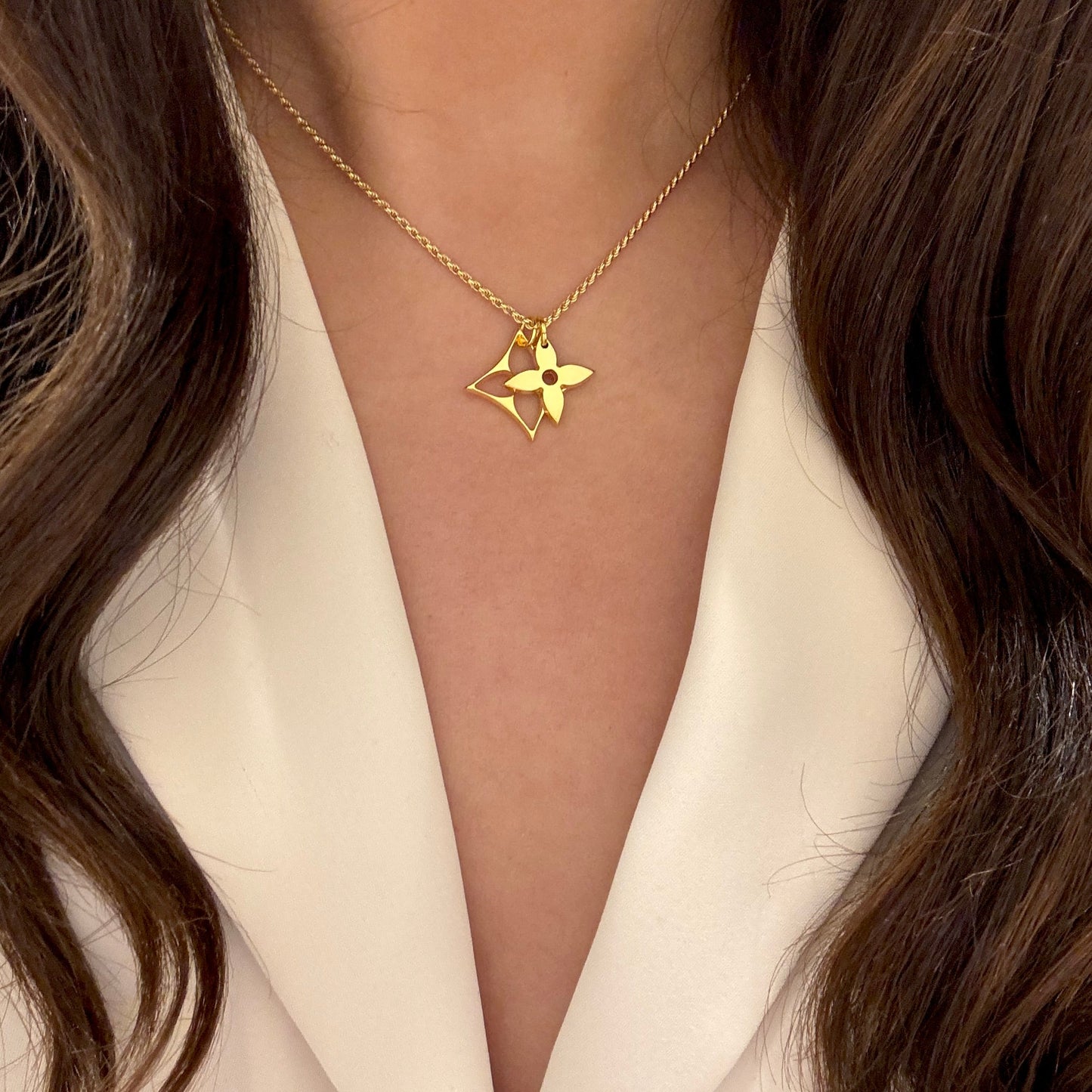 Authentic repurposed Louis Vuitton monogram necklace