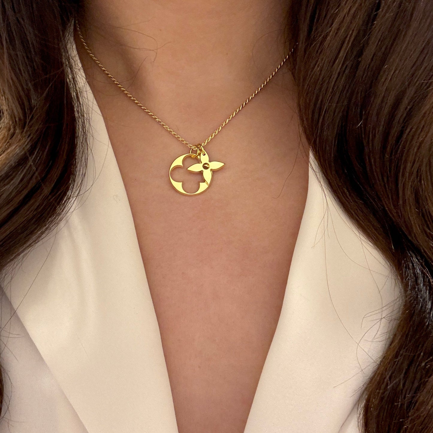 Authentic repurposed Louis Vuitton monogram necklace