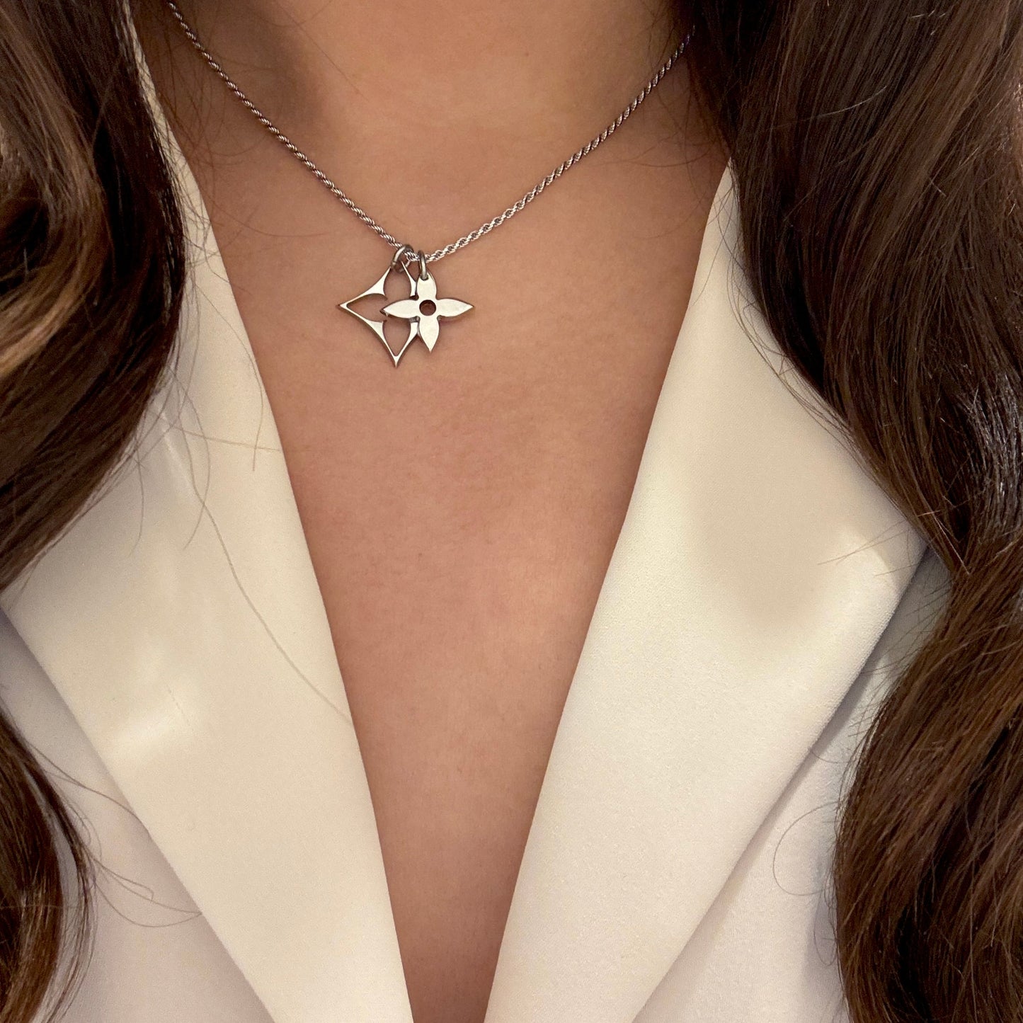 Authentic repurposed Louis Vuitton monogram necklace