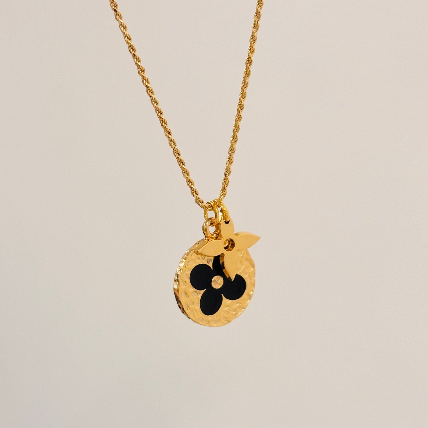 Authentic repurposed Louis Vuitton monogram necklace