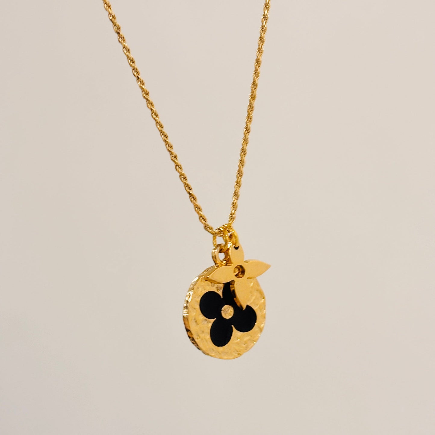 Authentic repurposed Louis Vuitton monogram necklace