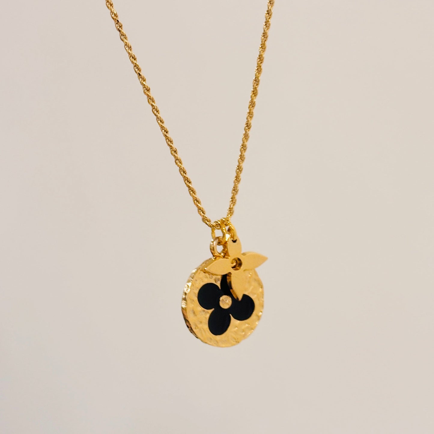 Authentic repurposed Louis Vuitton monogram necklace