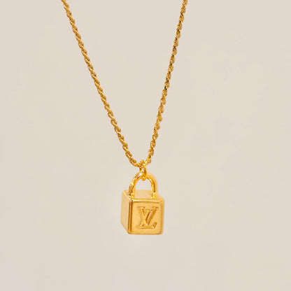 Authentic repurposed Louis Vuitton logo necklace