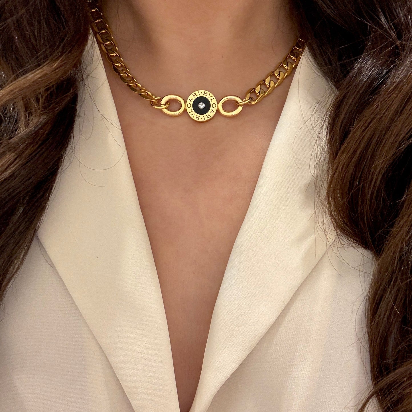 Authentic repurposed Bvlgari 16” necklace - silver