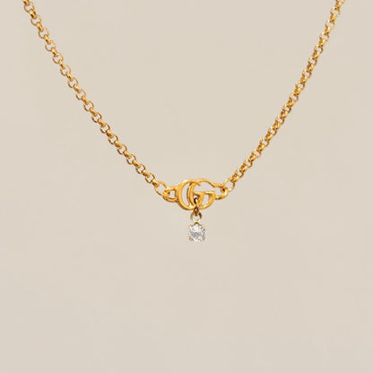Authentic repurposed Gucci marmont logo necklace