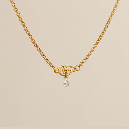 Authentic repurposed Gucci marmont logo necklace