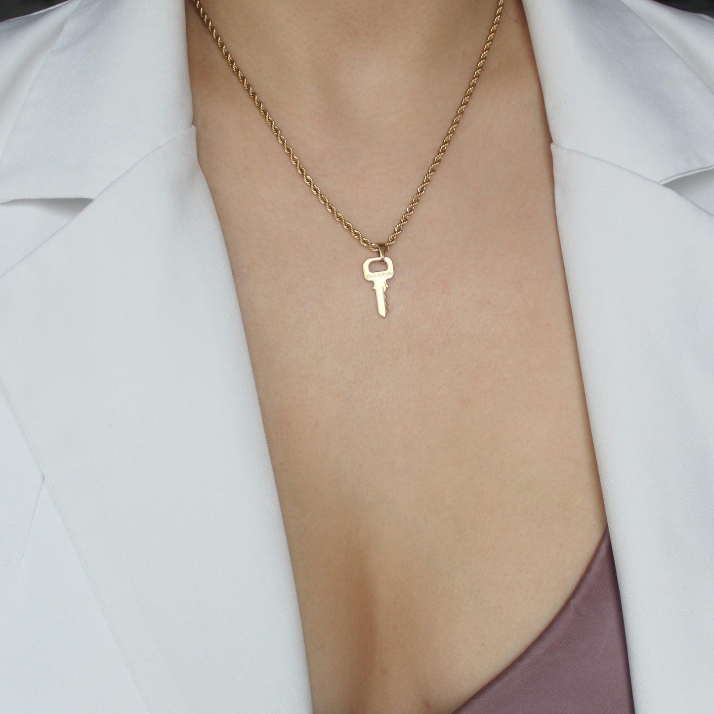Authentic Louis Vuitton Key Pendant Necklace