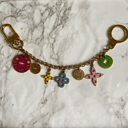 Authentic Looping Charm Green & Fuscia - Reworked Necklace