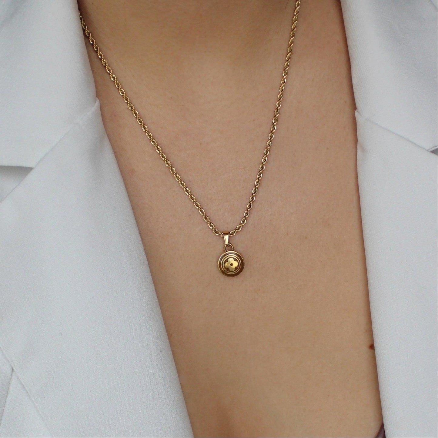 Authentic Louis Vuitton Flower Pastilles Pendant Necklace