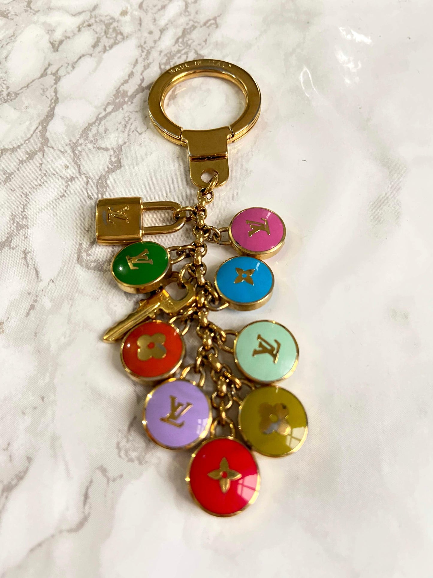 Authentic Louis Vuitton Logo Purple Pendant- Necklace