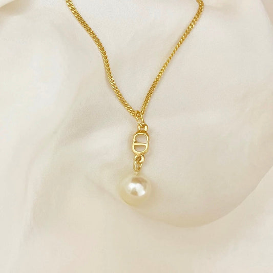 Authentic repurposed Dior CD necklace