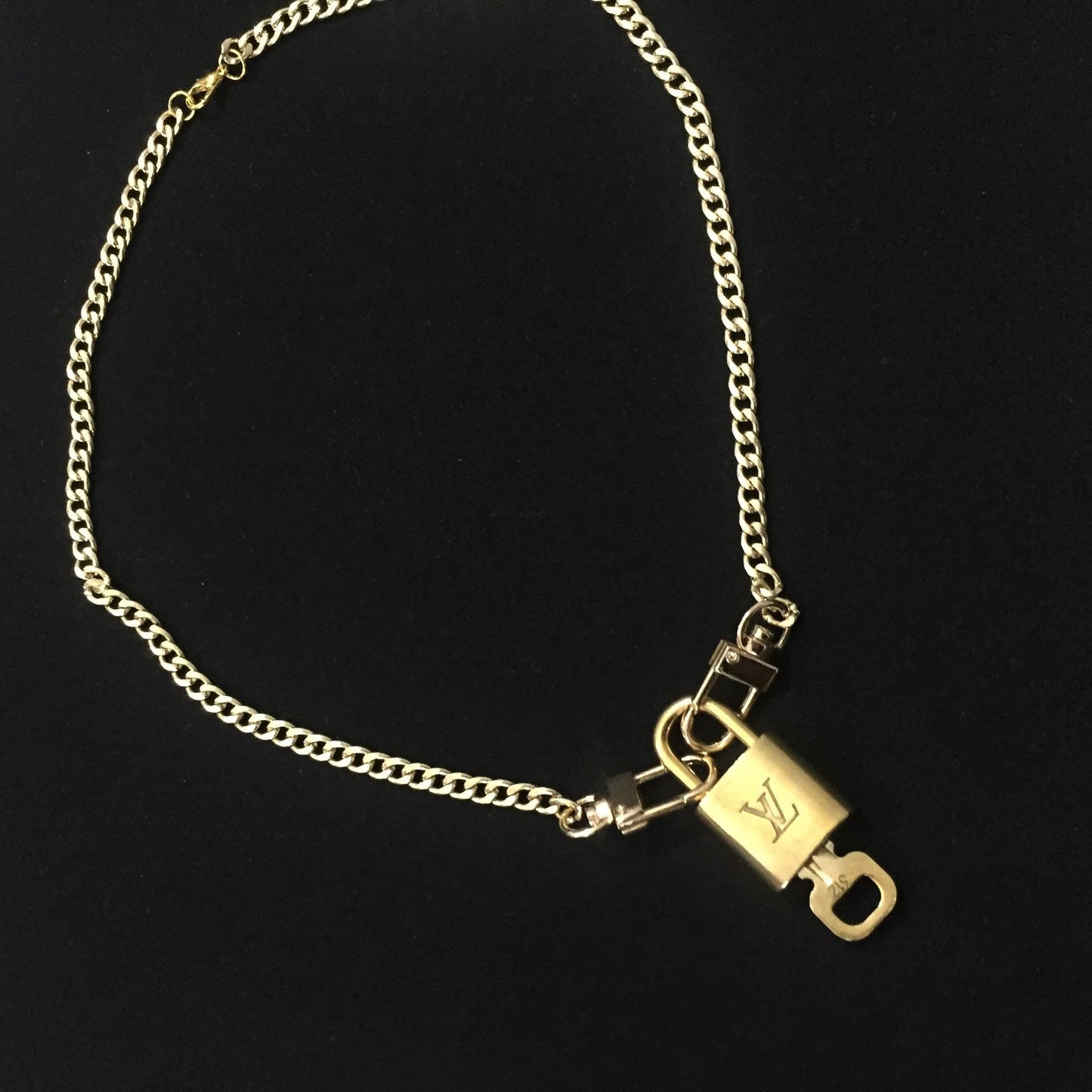 Padlock with Key Necklace with Cuban Chain For Him