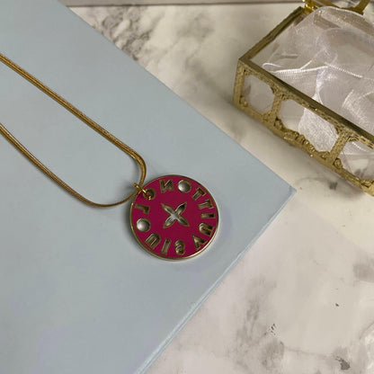 Authentic Looping Charm Green & Fuscia - Reworked Necklace