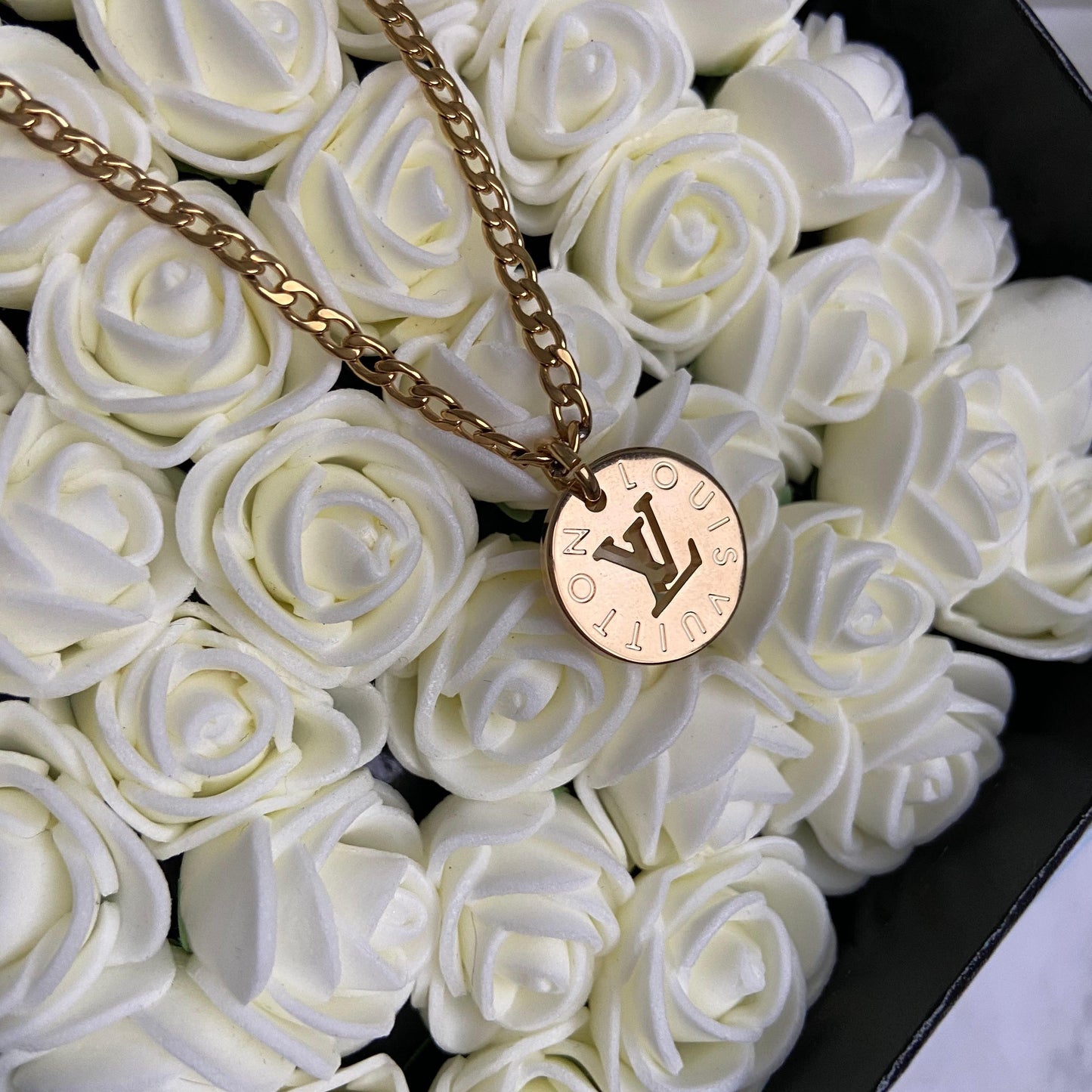 Authentic Louis Vuitton Looping Logo Charm - Necklace