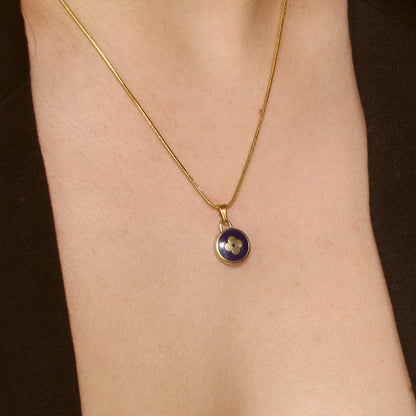 Authentic Louis Vuitton Dark Blue Pendant- Necklace