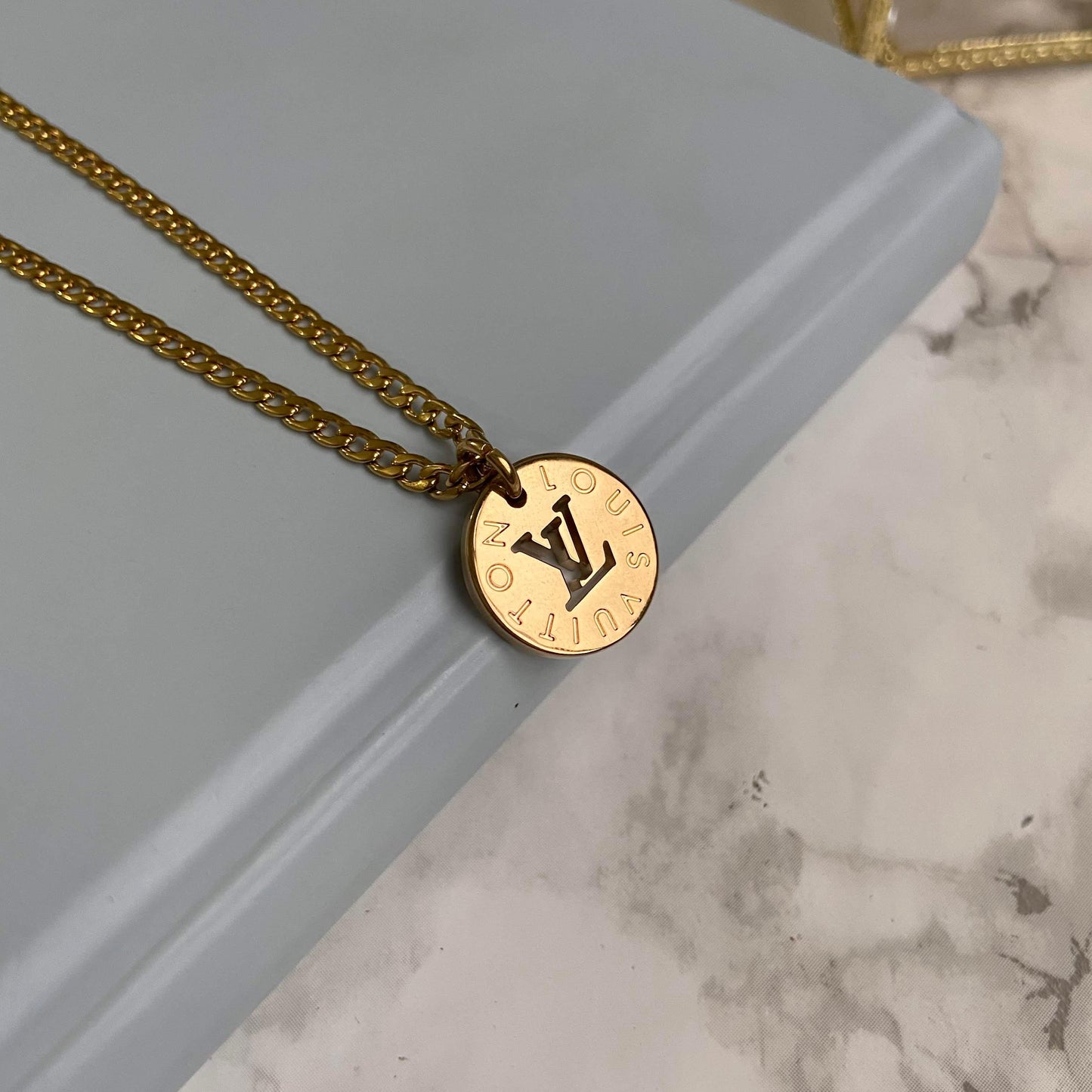Authentic Louis Vuitton Looping Logo Charm - Necklace