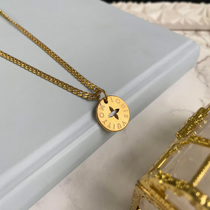 Authentic Louis Vuitton Logo Looping Charm - Reworked Necklace