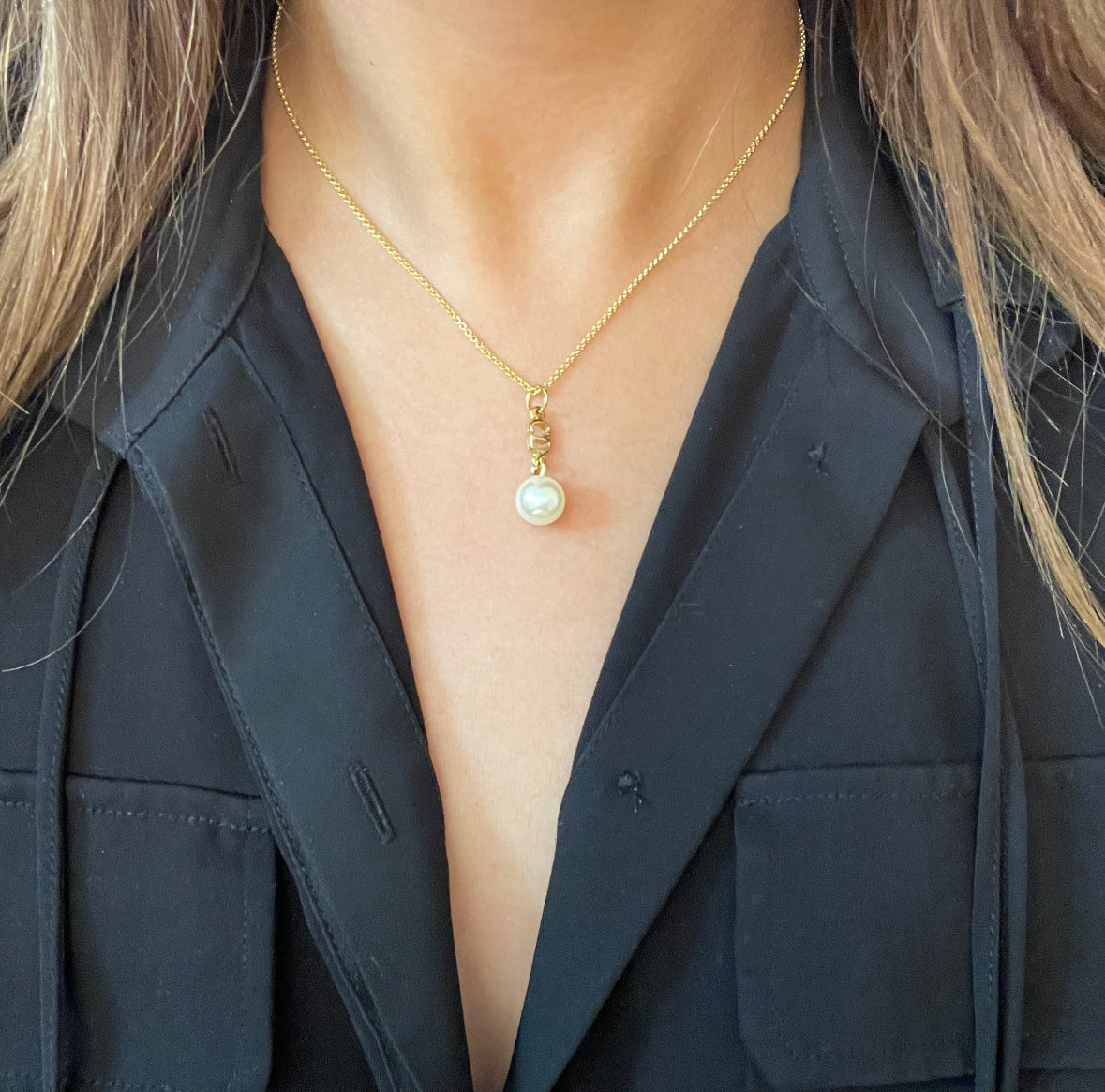 Authentic repurposed Dior CD necklace