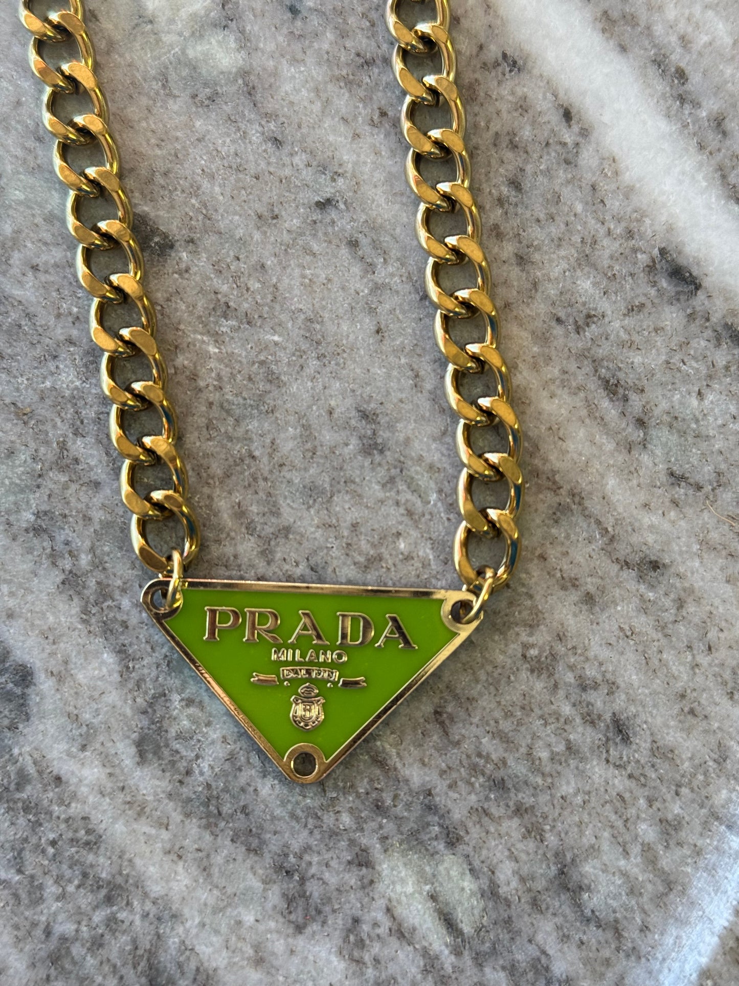 Lime Green Triangle Pendant