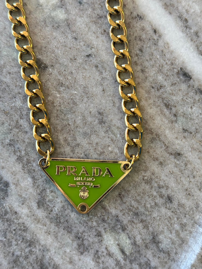 Lime Green Triangle Pendant