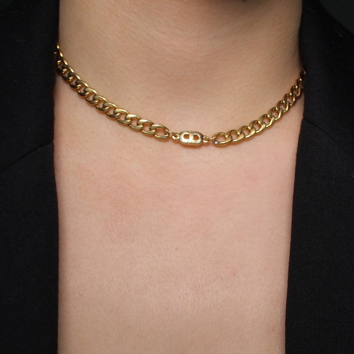 Authentic Mini Dior pendant -Repurposed Choker