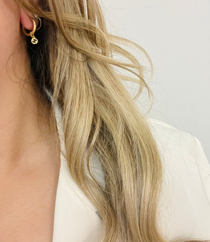 Authentic repurposed Gucci mini logo earrings