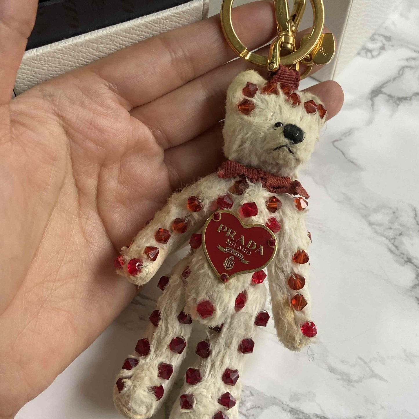 Repurposed Authentic Prada Mini Heart tag - Necklace