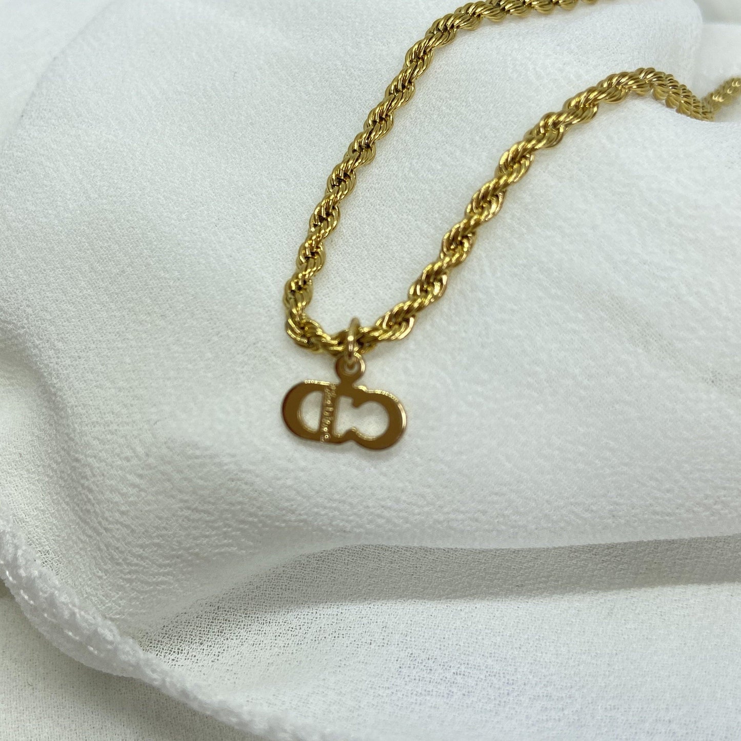 Authentic Mini Dior Pendant - Reworked Necklace