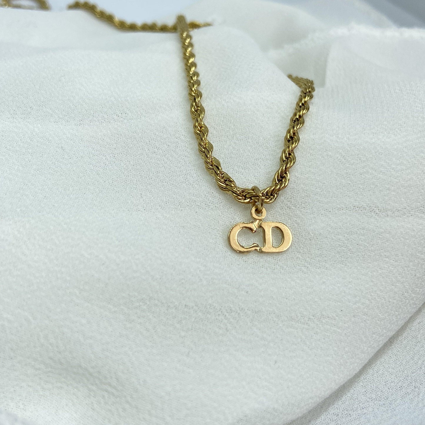 Authentic Mini Dior Pendant - Reworked Necklace