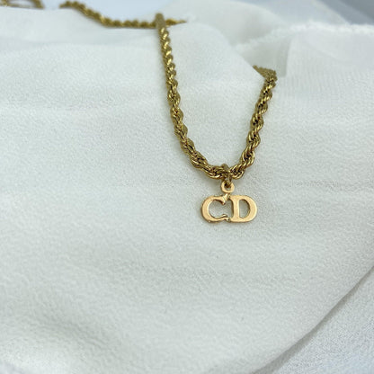 Authentic Mini Dior Pendant - Reworked Necklace