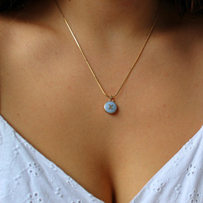Authentic Louis Vuitton Baby Blue Logo Pendant Indigo Pastilles