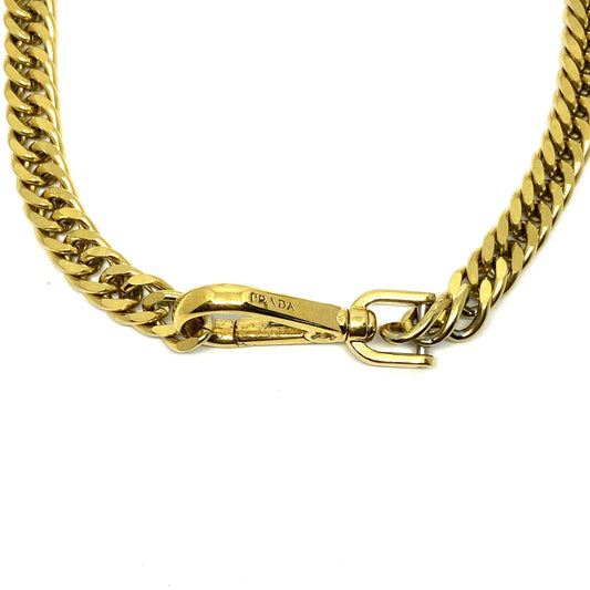 Repurposed Authentic Prada Clasp- Necklace