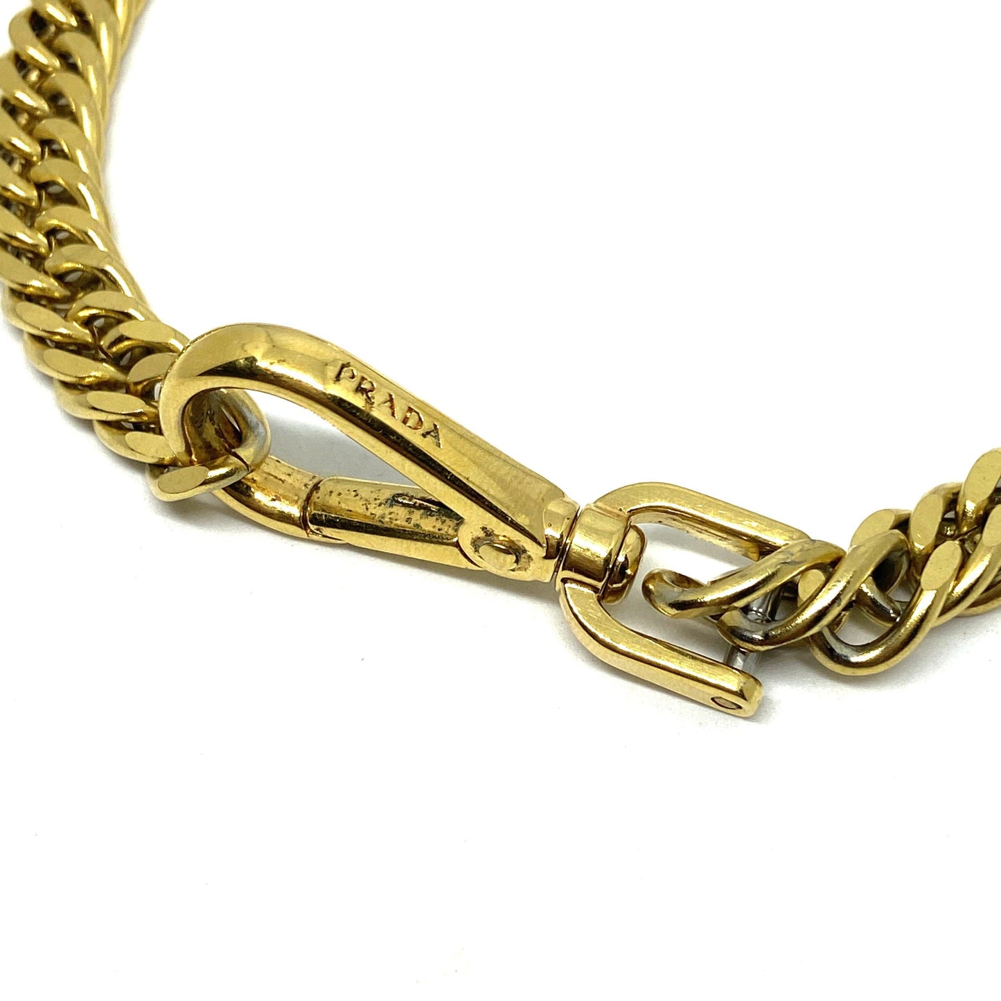 Repurposed Authentic Prada Clasp- Necklace