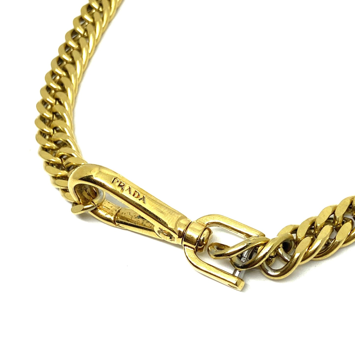 Repurposed Authentic Prada Clasp- Necklace
