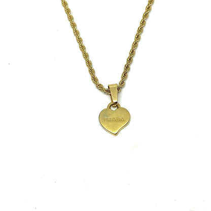 Gift Edition - Repurposed Authentic Prada Mini Heart tag - Necklace