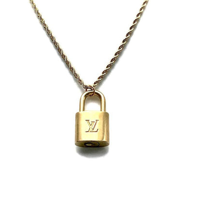 Authentic Louis Vuitton Padlock with Rope Chain Necklace
